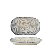 oval porcelain plate coral design